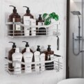 Bathroom Shower Organizer Shower Shelf Adhesive Stainless Steel Shelves Bathroom Storage No Drilling Wall Mounted Shower Rack - Image 3