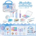 Pretend Makeup Playset, 10-Piece Non-Toxic Toy Cosmetics Set With Eyeshadow Palette, Lipstick, Applicators,  (Not Real Makeup)  uk stock & single free delivery within 4 days - Image 6
