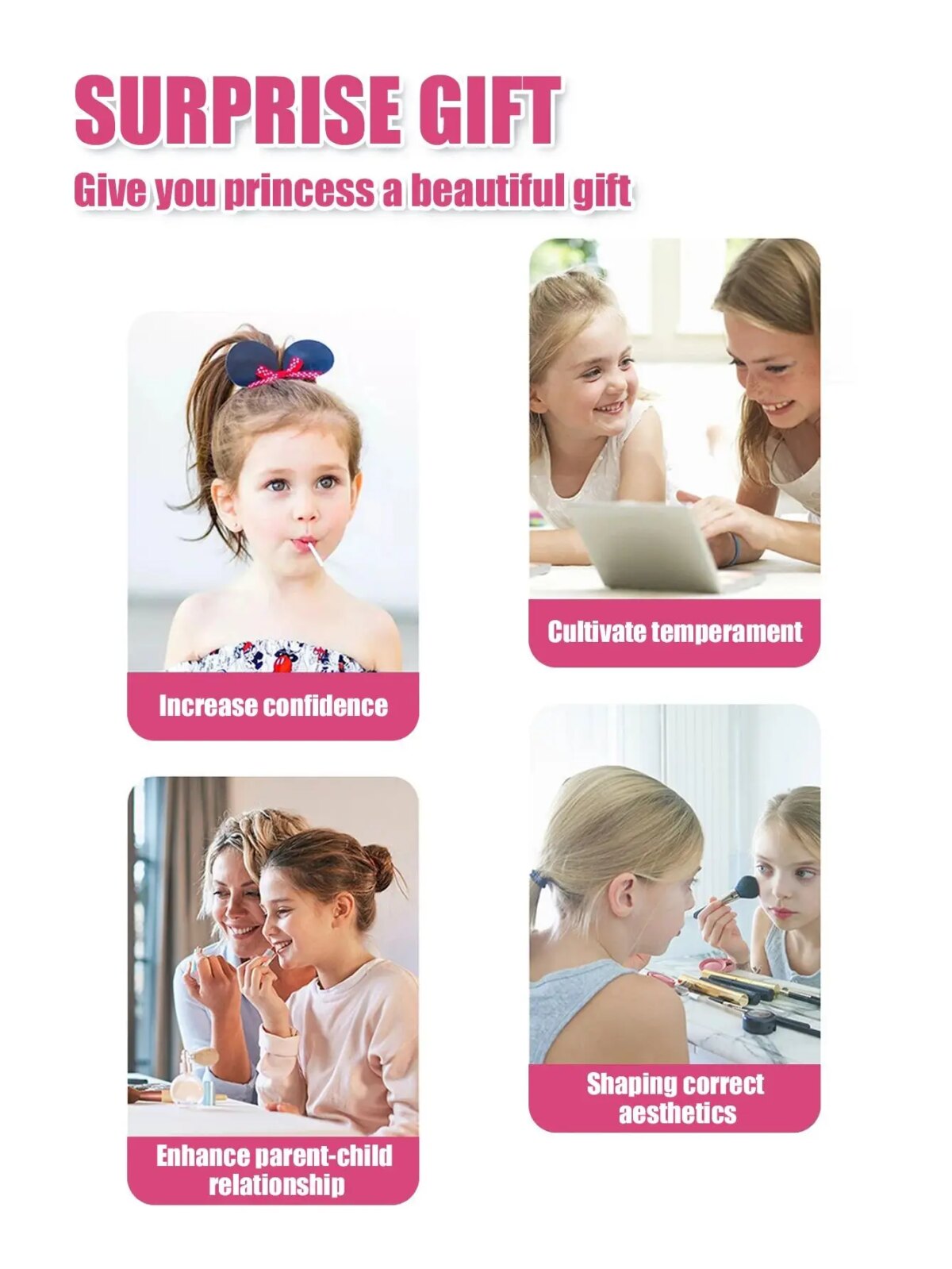 30pcs Kids dressing table toy girl simulation home makeup and makeup jewelry box 3-4 5-6 years old baby birthday giftChildren Makeup Cosmetics Playing Box Princess Makeup Girl Toy Play Set Lipstick Eye Shadow Safety Nontoxic Toys Kit For Kids - Image 4