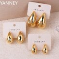 925 Sterling Silver Gold Plated 12/14/18mm Extra Large Drop Earring Oversized Chunky Hoop Earrings for Women Girl Luxury Jewelry