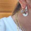 925 Sterling Silver Gold Plated 12/14/18mm Extra Large Drop Earring Oversized Chunky Hoop Earrings for Women Girl Luxury Jewelry - Image 3