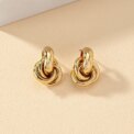 Gold SIlver Color Knot Hoop Earring For Women Shiny Plating Trendy Earring Stud Cute Daily Wear Jewelry - Image 2