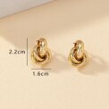 Gold SIlver Color Knot Hoop Earring For Women Shiny Plating Trendy Earring Stud Cute Daily Wear Jewelry - Image 6