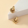 Gold SIlver Color Knot Hoop Earring For Women Shiny Plating Trendy Earring Stud Cute Daily Wear Jewelry - Image 3