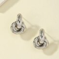 Gold SIlver Color Knot Hoop Earring For Women Shiny Plating Trendy Earring Stud Cute Daily Wear Jewelry - Image 4