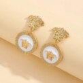 Gold Fashion Personalized Women's Middle Ages Earrings Hair Retro Earrings High Grade Black Exaggerated Earrings - Image 5