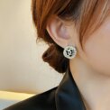 2025 New Shiny Zircon Inlaid Black Square Letter Stud Earrings Luxurious Exquisite Jewelry Fashion Accessories for Women‘s Ears - Image 4