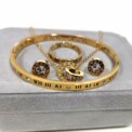 Luxury Roman Numeral Necklace Earring Bracelet Ring Set For Women Never Fade 316L Stainless Steel Wedding Jewelry Set Gift Box - Image 5