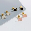 Korean Fashionable M Letter Stainless Steel Earring Minimalist Design Girl Birthday Festival Surprise Gift Romantic Jewelry