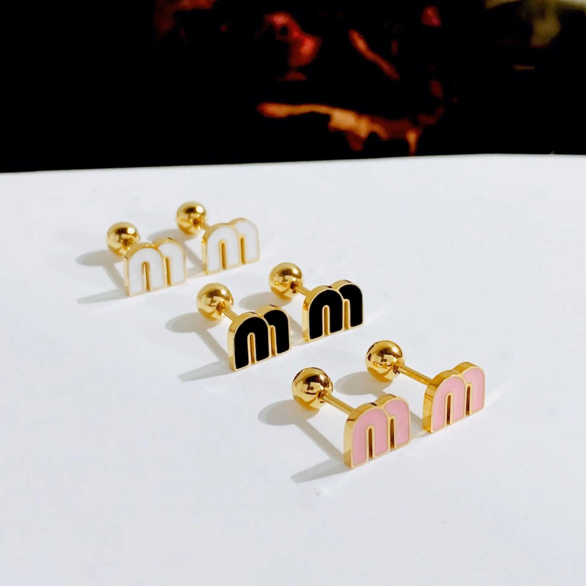 Korean Fashionable M Letter Stainless Steel Earring Minimalist Design Girl Birthday Festival Surprise Gift Romantic Jewelry - Image 2