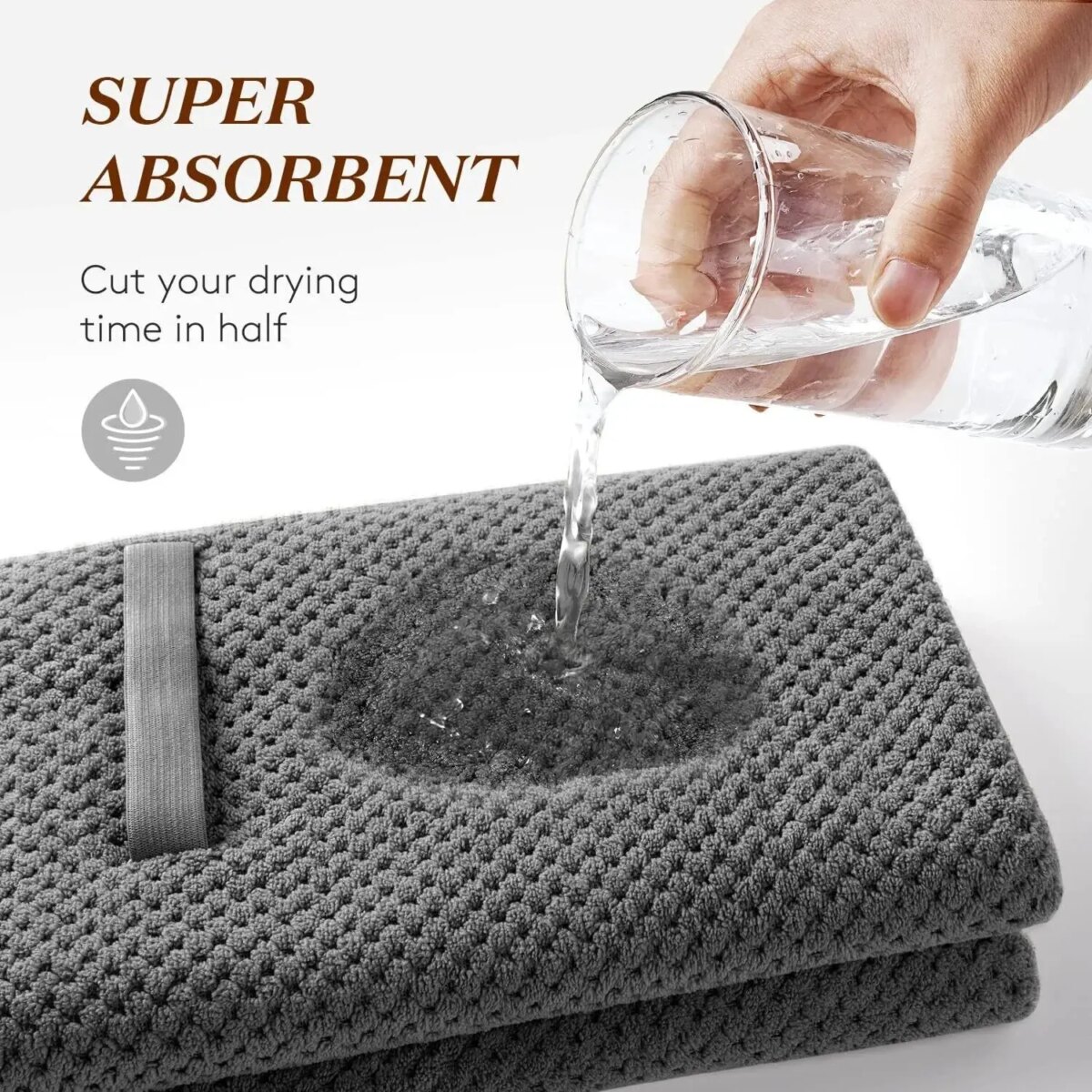 Super Absorbent Elastic Band Head Towel for Women's Hair Drying - Extra Large Microfiber Hair Towel Wrap with Headband - Image 3