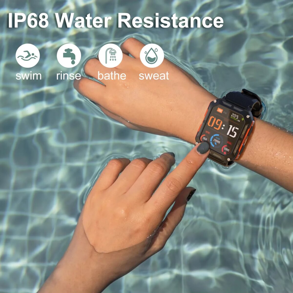 C20Pro Sports Smart Watch Men Bluetooth Call Smartwatch IP68 Waterproof Multi Sports Mode Health Monitoring Military Smartwatch:4 Days Free Delivery - Image 5