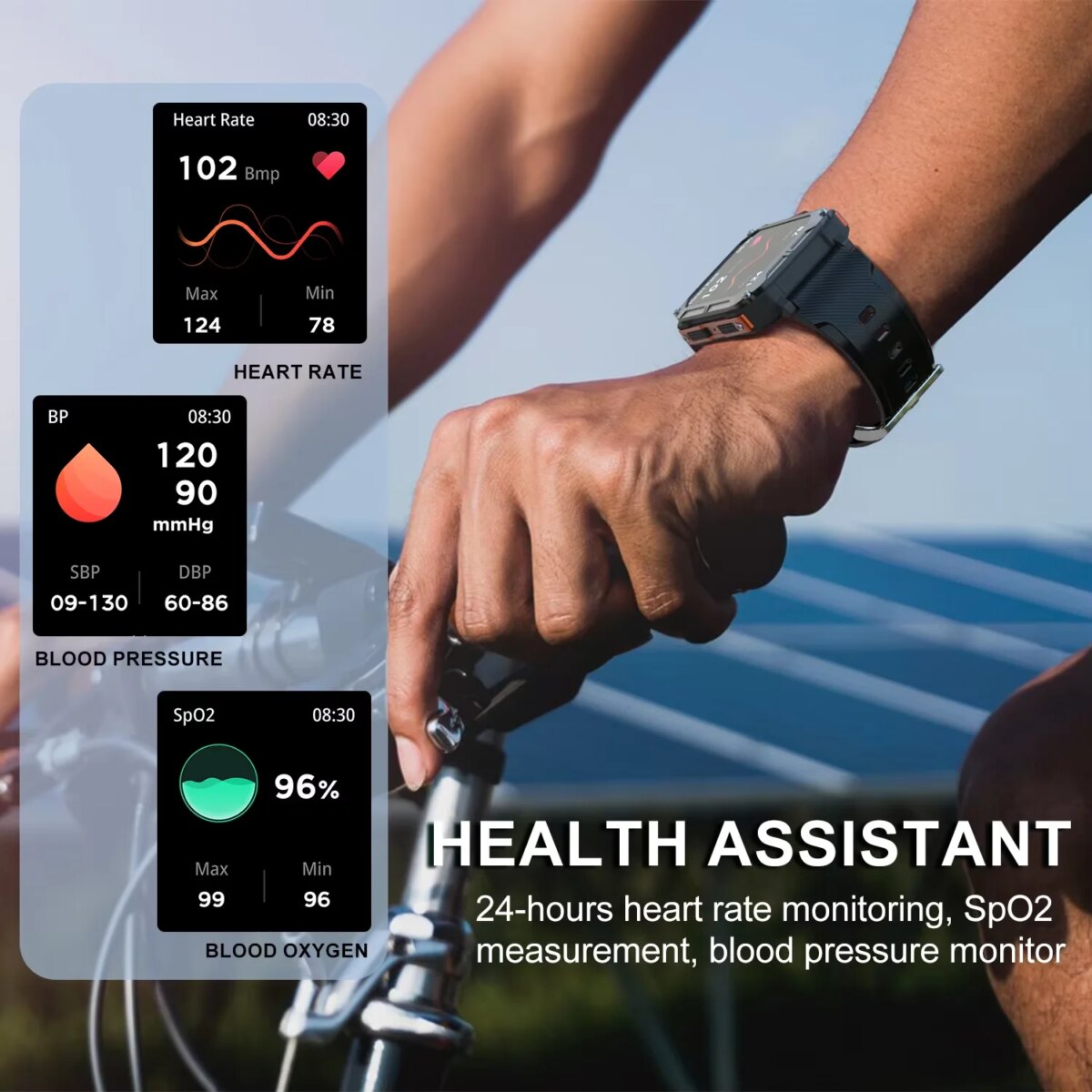 C20Pro Sports Smart Watch Men Bluetooth Call Smartwatch IP68 Waterproof Multi Sports Mode Health Monitoring Military Smartwatch:4 Days Free Delivery - Image 4