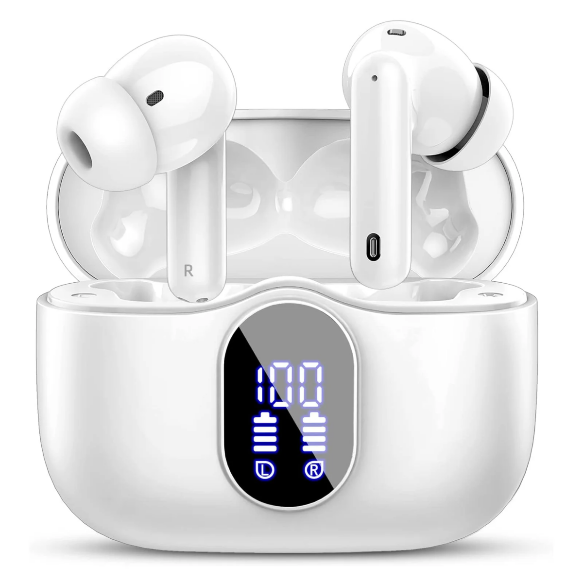 Wireless Earbuds with Bluetooth 5.3, In-Ear Headphones Featuring 4 ENC Mics and 36 Hours of Playtime, LED Display Included.: uk Stock, 4 Days Free Delivery - Image 1
