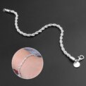 925 Sterling Silver Twisted Rope Bracelet 3mm Thick Chain Link UK: uk Stock, 4 Days Free Delivery