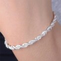 925 Sterling Silver Twisted Rope Bracelet 3mm Thick Chain Link UK: uk Stock, 4 Days Free Delivery - Image 4