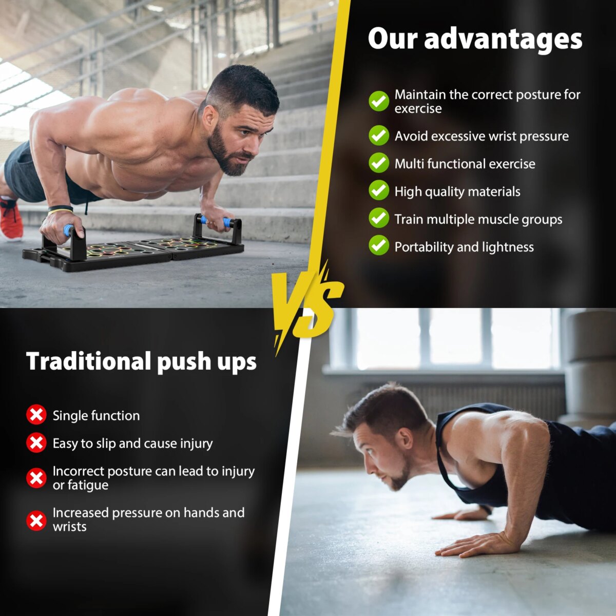 Portable Multifunctional Push-up Board - Fitness and Muscle Training Device Home Workout Set Foldable Push Up Bar Resistance: uk Stock, 4 Days Free Delivery - Image 6