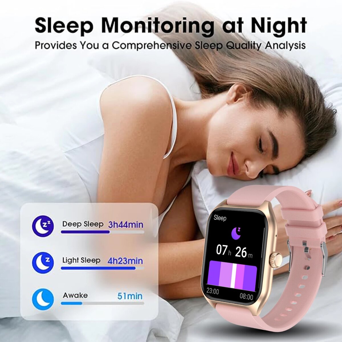 AI Voice Assistant Smart Watch for Men Women, 1.96'' HD Screen Activity Trackers with 100+Sports/ Sleep/ Heart Rate Monitor: uk Stock, 4 Days Free Delivery, & No Order Amount limit - Image 2