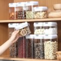 【Lifeideas】7Pcs Airtight Food Storage Containers with Clasp Lids Plastic Clear Jars with Easy Lock Lid Kitchen Pantry Organize: uk Stock, 4 Days Free Delivery,