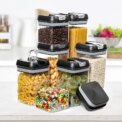 【Lifeideas】7Pcs Airtight Food Storage Containers with Clasp Lids Plastic Clear Jars with Easy Lock Lid Kitchen Pantry Organize: uk Stock, 4 Days Free Delivery, - Image 5