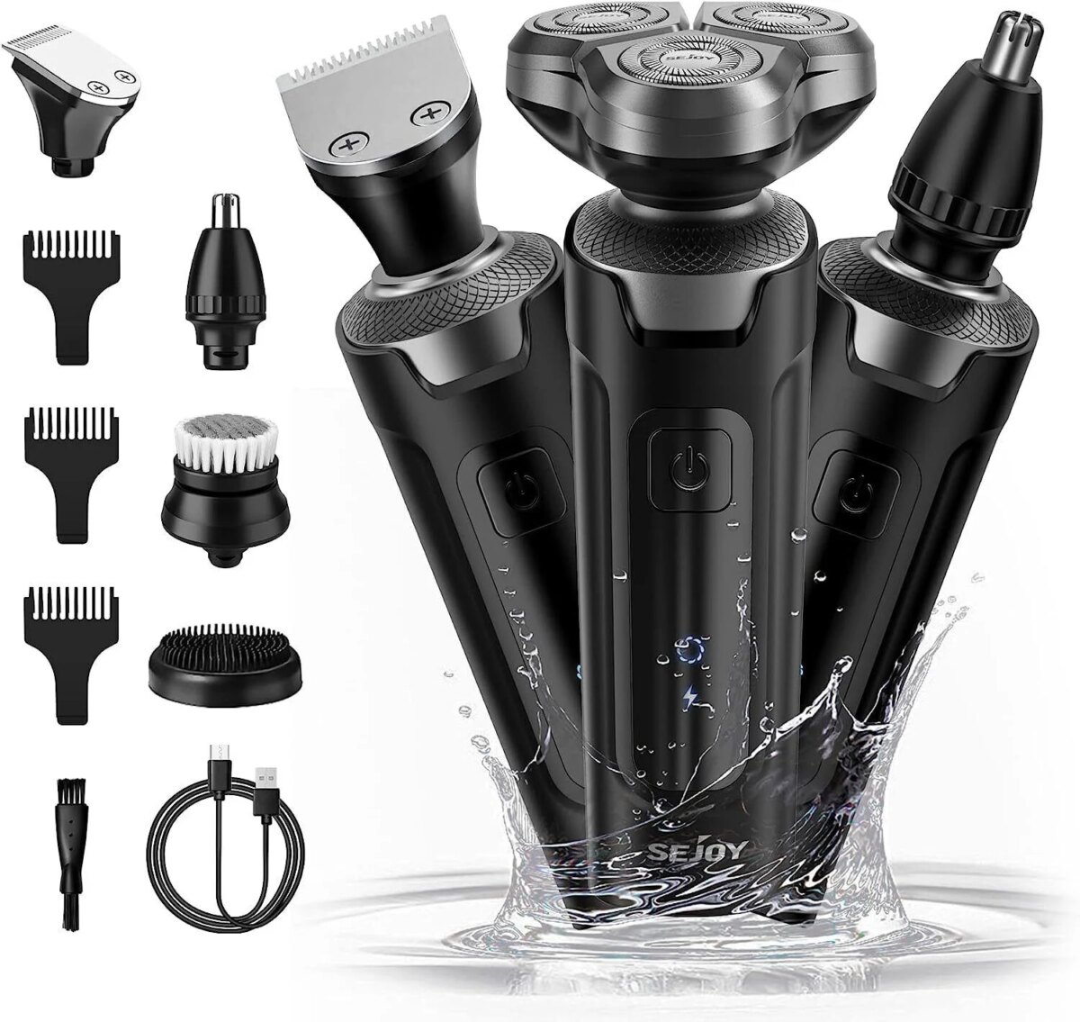 SEJOY 3 In 1 Multifunction Mens Electric Shaver Powerful Beard Nose Hair Trimmer Shaving Machine Electric Razor Waterproof: uk Stock, 4 Days Free Delivery - Image 1