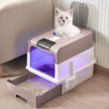 Tieker fully enclosed UV sterilizing cat litter box top entry splash-proof cat toilet large capacity : uk Stock, 4 Days Free Delivery - Image 2
