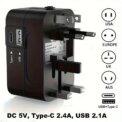 Universal Travel Adapter 1 USB+1 Type-C Charger Wall Charger AC Power Adapter USA EU UK AUS Converter Adapter USB Charge: uk Stock, 4 Days Free Delivery