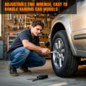 Travel Emergency Breakdown Wrench Set,Extendable Wheel Socket Tyre, Universal Car Lug Wrench Car Wheel Tire Change Tools: uk Stock, 4 Days Free Delivery - Image 3
