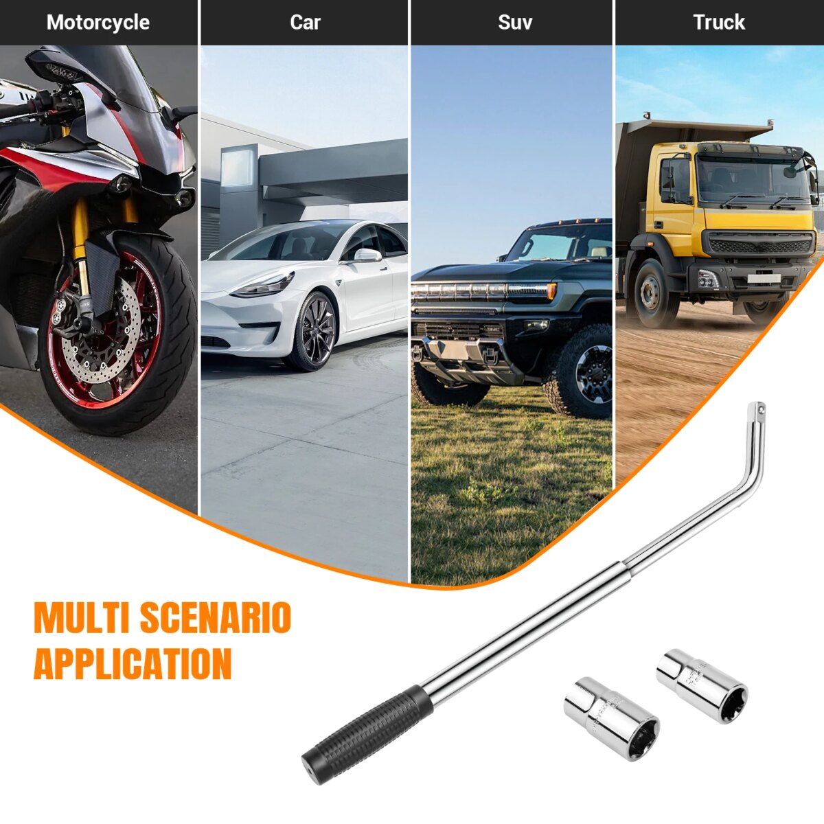 Travel Emergency Breakdown Wrench Set,Extendable Wheel Socket Tyre, Universal Car Lug Wrench Car Wheel Tire Change Tools: uk Stock, 4 Days Free Delivery - Image 5