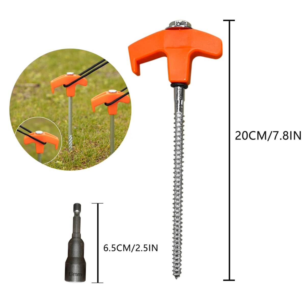 6/20/40Pc Screw In Tent Pegs Drill Top Hard Ground Camping Awning Pegs Camping Ground Sheet Anchor Hard Ground Awning Pegs: uk Stock, 4 Days Free Delivery - Image 5