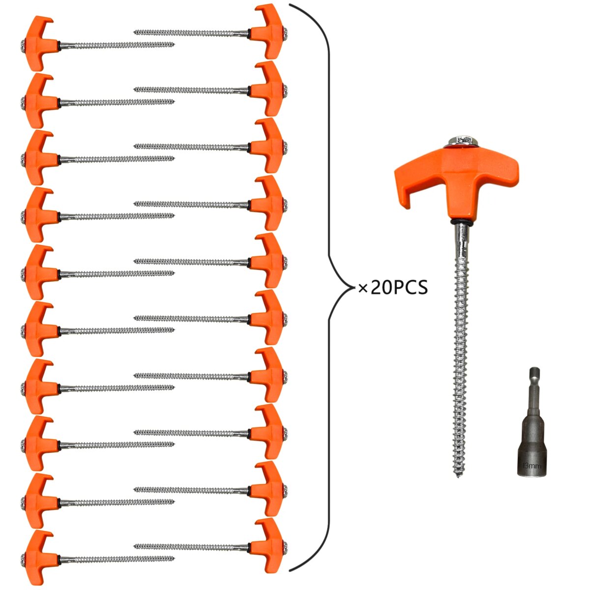 6/20/40Pc Screw In Tent Pegs Drill Top Hard Ground Camping Awning Pegs Camping Ground Sheet Anchor Hard Ground Awning Pegs: uk Stock, 4 Days Free Delivery - Image 3