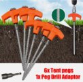 6/20/40Pc Screw In Tent Pegs Drill Top Hard Ground Camping Awning Pegs Camping Ground Sheet Anchor Hard Ground Awning Pegs: uk Stock, 4 Days Free Delivery - Image 4