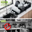 Dish Drainer Rack - Extendable Dish Drainer, Multifunctional Anti-Rust Dish Rack for Kitchen Counter, with Cutlery & Cup Holders: uk Stock, 4 Days Free Delivery - Image 3