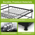 Dish Drainer Rack - Extendable Dish Drainer, Multifunctional Anti-Rust Dish Rack for Kitchen Counter, with Cutlery & Cup Holders: uk Stock, 4 Days Free Delivery - Image 5