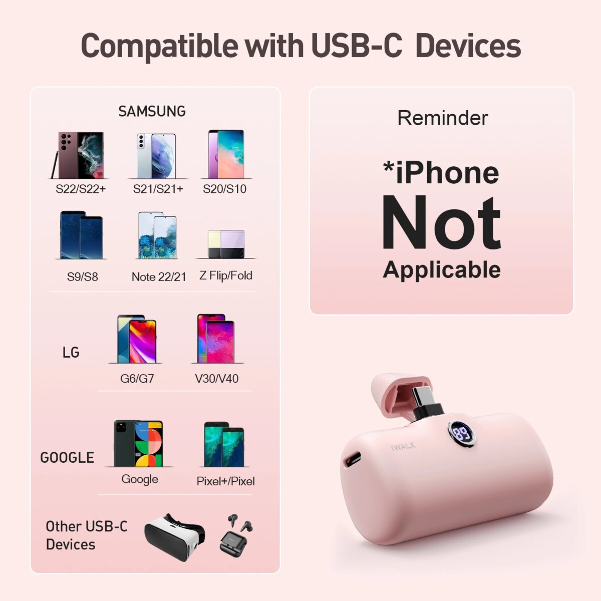 iWALK TYPE-C 4800mAh Capsule Powerbank for IPhone 15 16 Samsung S24/23 Android Power Banks, Fast Charge Portable External Batter: uk Stock, 4 Days Free Delivery, & No Order Amount limit - Image 6
