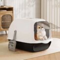 Voltsify Detachable Cat Litter Box with 180° Flip-Top & Scoop & Deodorant, 35cm W x 50 cm D x 35 cm H: uk Stock, 4 Days Free Delivery, & No Order Amount limit
