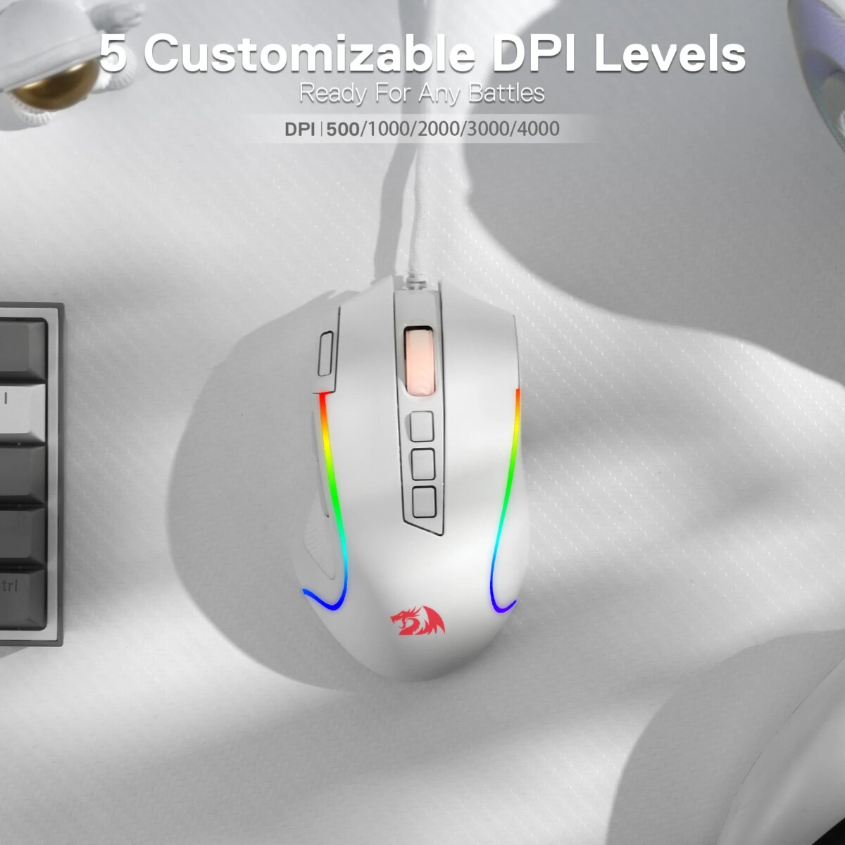 Redragon M612 Predator RGB Gaming Mouse 8000 DPI Wired Optical with 11 Programmable Buttons, White: uk Stock, 4 Days Free Delivery, & No Order Amount limit - Image 6