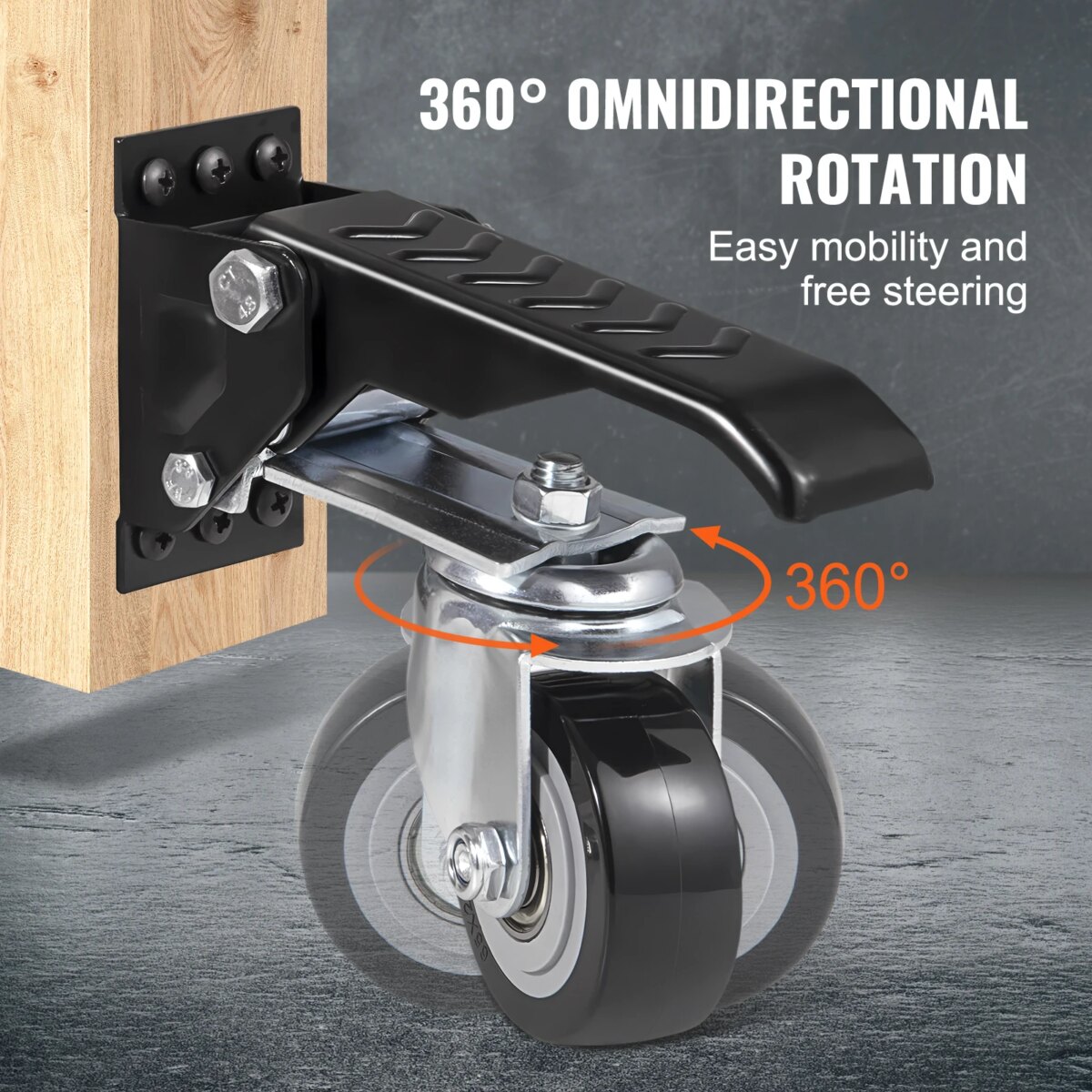 SucceBuy 165 lbs 2.5" Set of 4 Workbench Caster Wheels Side Mounted Retractable Stepdown Wheel 360° Swivel for Tables Equipment: uk Stock, 4 Days Free Delivery, & No Order Amount limit - Image 5