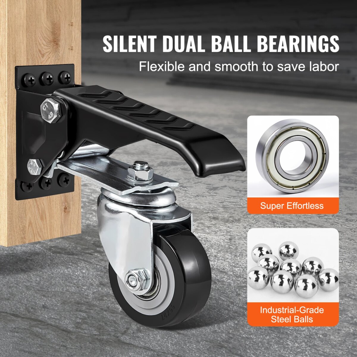SucceBuy 165 lbs 2.5" Set of 4 Workbench Caster Wheels Side Mounted Retractable Stepdown Wheel 360° Swivel for Tables Equipment: uk Stock, 4 Days Free Delivery, & No Order Amount limit - Image 2