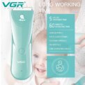 VGR Washable Baby Hair Clipper Professional Electric Children Cordless Head Hair Trimmer For Kids V-150 - Image 3