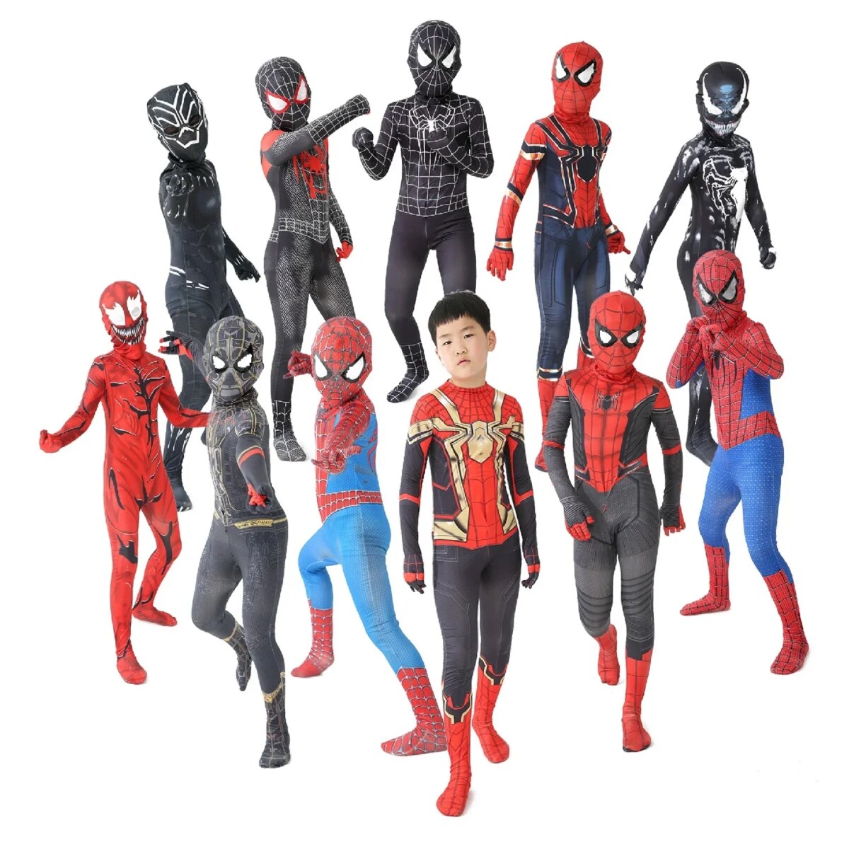 12 Kids Style Superhero Spiderman/Black Panther/Venom Halloween Party Christmas Cosplay Spiderman Costume Children Gifts - Image 1