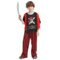 Boys Pirate Skull Dress Up Clothes Kids Printed Striped T-Shirt Pants Partywear Captain Jack Adventure Pirate Toys Gifts - Image 4