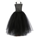 Disney Girls Cosplay Halloween Maleficent Dark Black Tutu Dress Kids Evil Queen Black Mesh Princess With Wings Shawl Costume 12T - Image 5