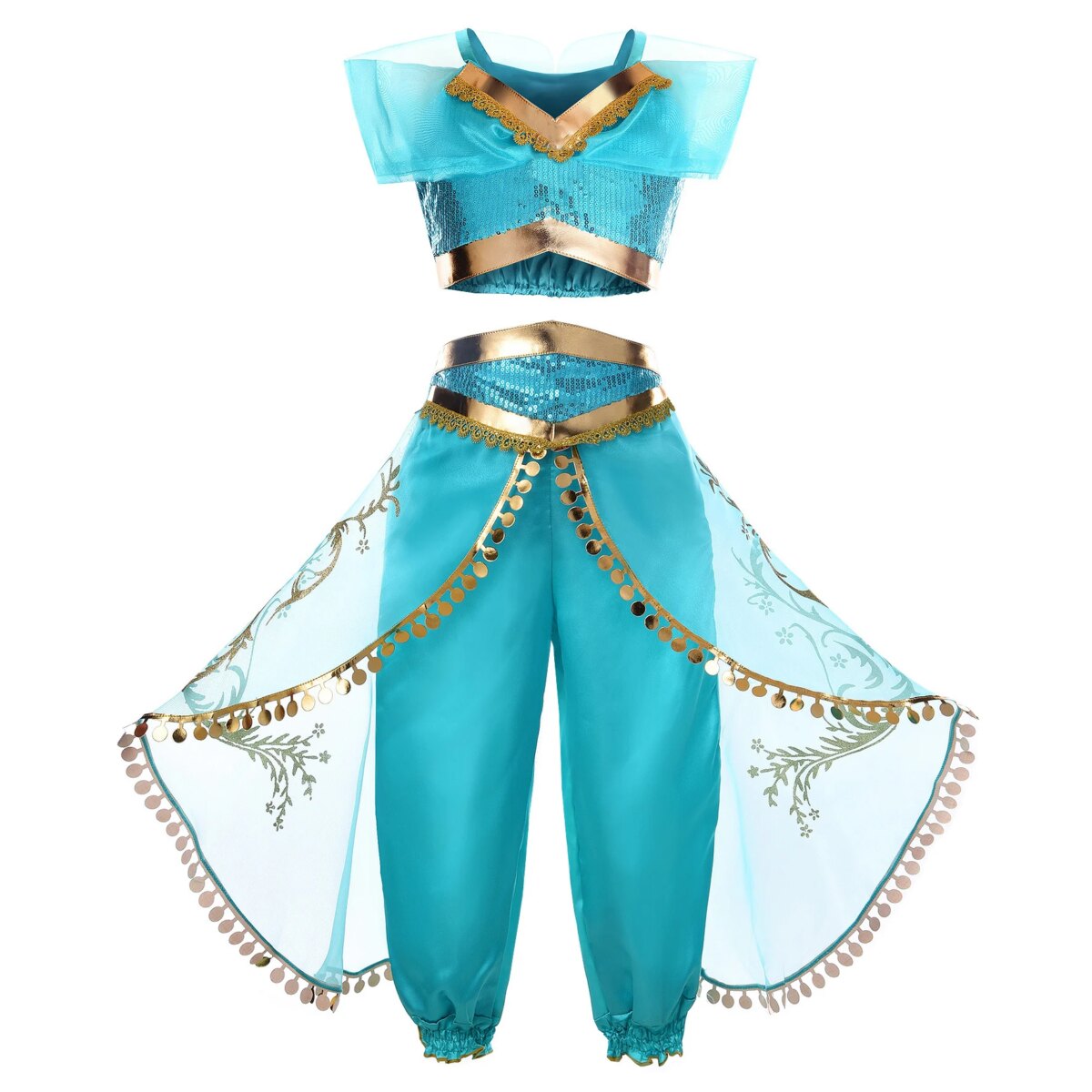 Disney Aladding and the Magic Lamp Jasmine Fairy Costume Princess Dress up for Little Girl Fancy 2024 Halloween Carnival Cosplay - Image 2