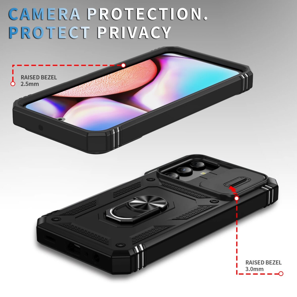 360 Full Protection Phone Case For Samsung Galaxy A17 A16 A15 A56 A55 A26 A06 A35 A34 A54 Case Armor Car Magnet Ring Stand Cover - Image 2