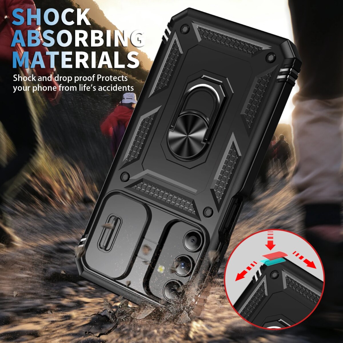 360 Full Protection Phone Case For Samsung Galaxy A17 A16 A15 A56 A55 A26 A06 A35 A34 A54 Case Armor Car Magnet Ring Stand Cover - Image 3