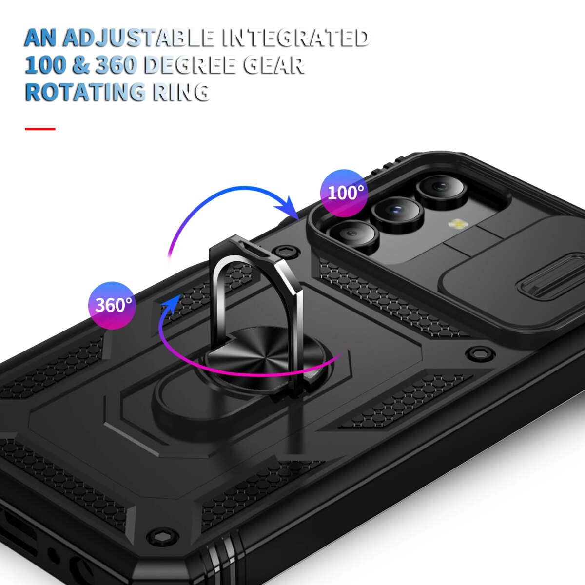360 Full Protection Phone Case For Samsung Galaxy A17 A16 A15 A56 A55 A26 A06 A35 A34 A54 Case Armor Car Magnet Ring Stand Cover - Image 6
