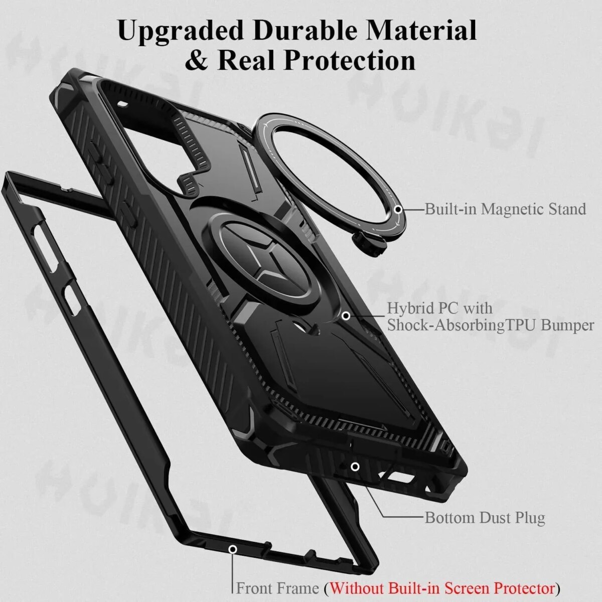 Case for Samsung Galaxy S25 Ultra S24 Ultra S23 Magnetic Mag-Safe Heavy Duty Shock Absorption Body Protective Rotatable Kickstan - Image 6