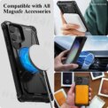 Case for Samsung Galaxy S25 Ultra S24 Ultra S23 Magnetic Mag-Safe Heavy Duty Shock Absorption Body Protective Rotatable Kickstan - Image 2