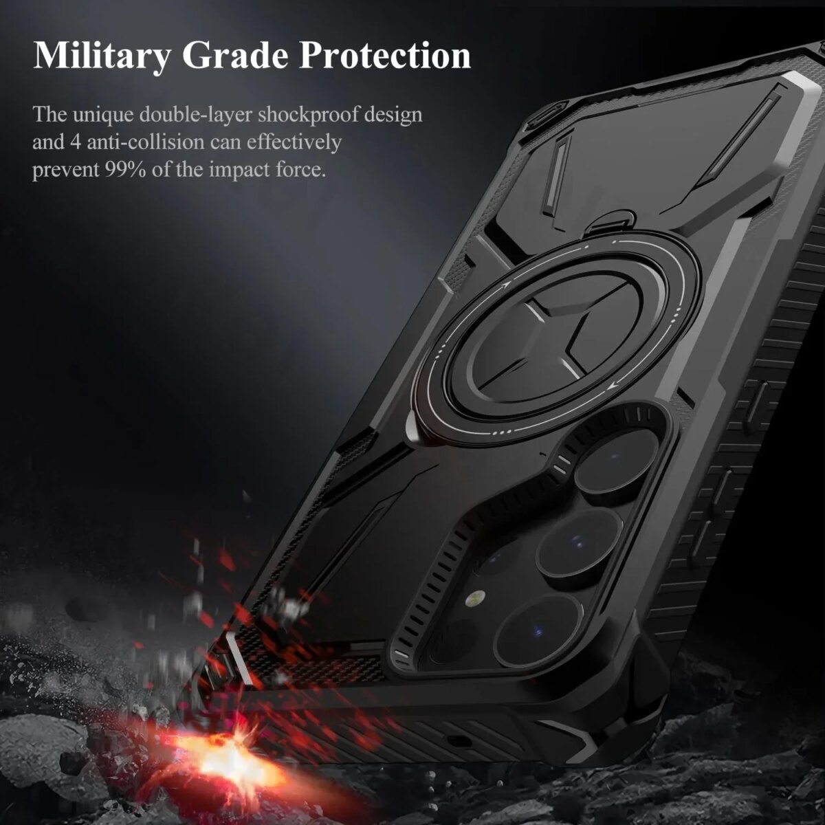 Case for Samsung Galaxy S25 Ultra S24 Ultra S23 Magnetic Mag-Safe Heavy Duty Shock Absorption Body Protective Rotatable Kickstan - Image 5